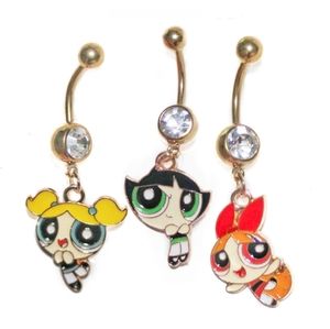 Powerpuff girls cartoon belly ring